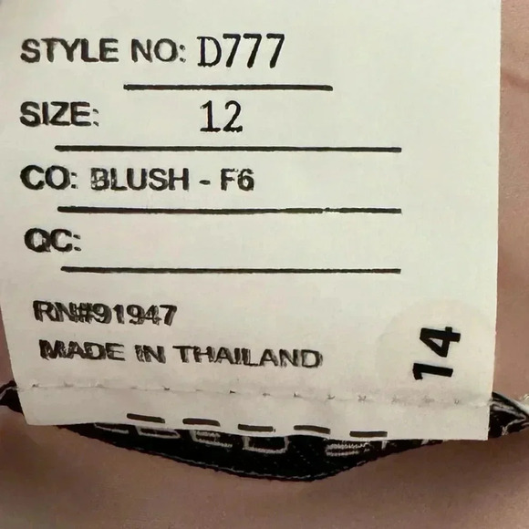 NWT ALFRED SUNG D777 Satin Twill V Neck Cocktail Dress In Blush Pink Size 12 - Picture 9 of 14